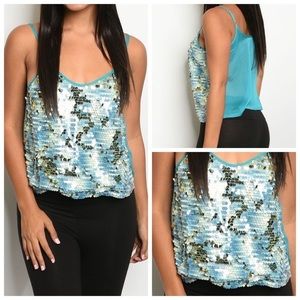 🆕Aqua sequin top